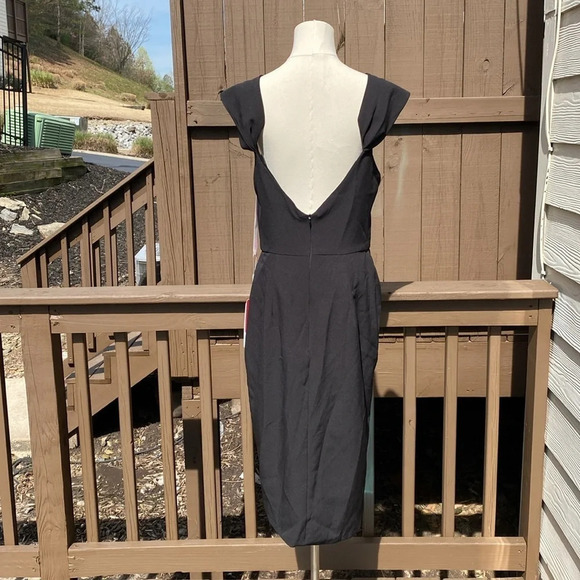 JJ’s House Sheath/Column Off the Shoulder Asymmetrical Cocktail Dress w/Ruffle - Picture 6 of 12